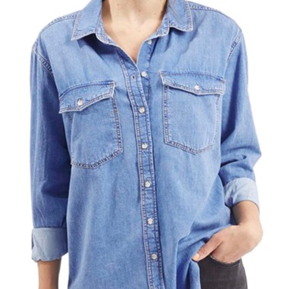Topshop Moto Denim Shirt